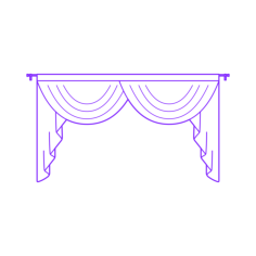 Buildings Window Curtains Swag Double Outline Svg Vector, Free Vectors File